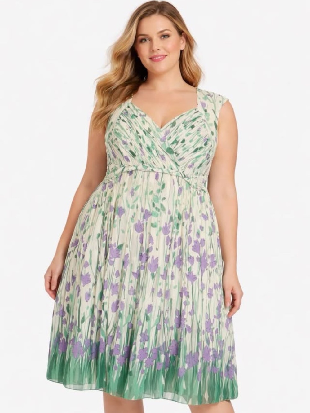 JESSICA LONDON SPRING EASTER SLEEVELESS A LINE MIDI FLORAL DRESS 26W